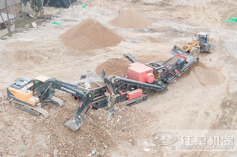 四川建筑垃圾移動制砂現場